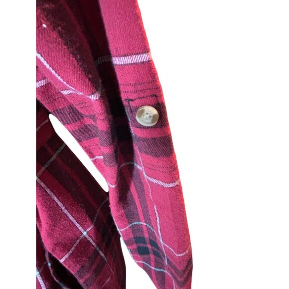Stillwater Supply Co. Red Plaid Button-Down Belted Shirt Dress M Cotton Blend Wo - Picture 9 of 13